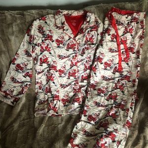 REDUCED NICK&NORA SANTA'S WINTER ACTIVITES FLANNEL PJS*RARE PLUS SZXXL*WORN 1-2